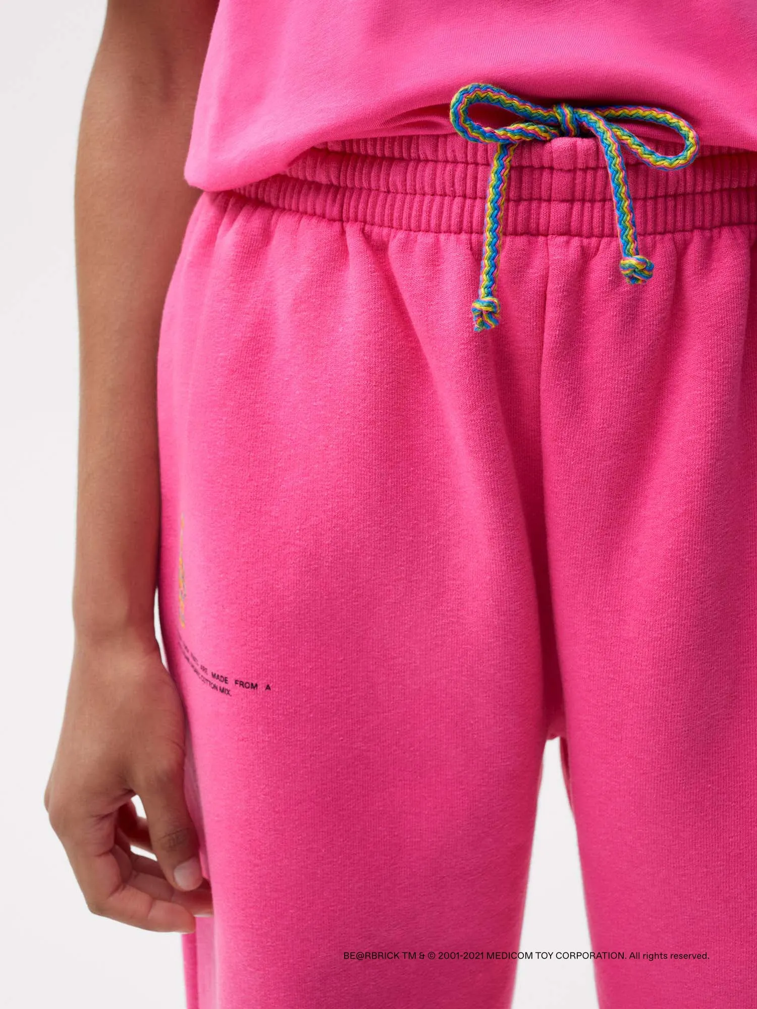 Pangaia x Haroshi BE@RBRICK™ Recycled Cotton Track Pants—flamingo pink