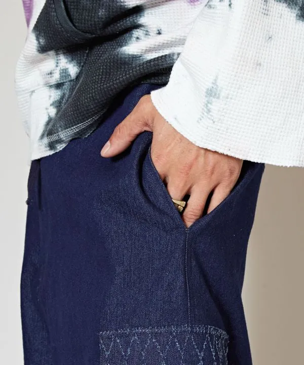 Patchwork Denim Cargo Pants