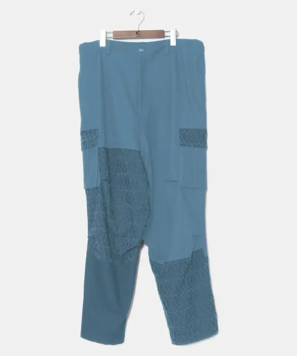 Patchwork Denim Cargo Pants