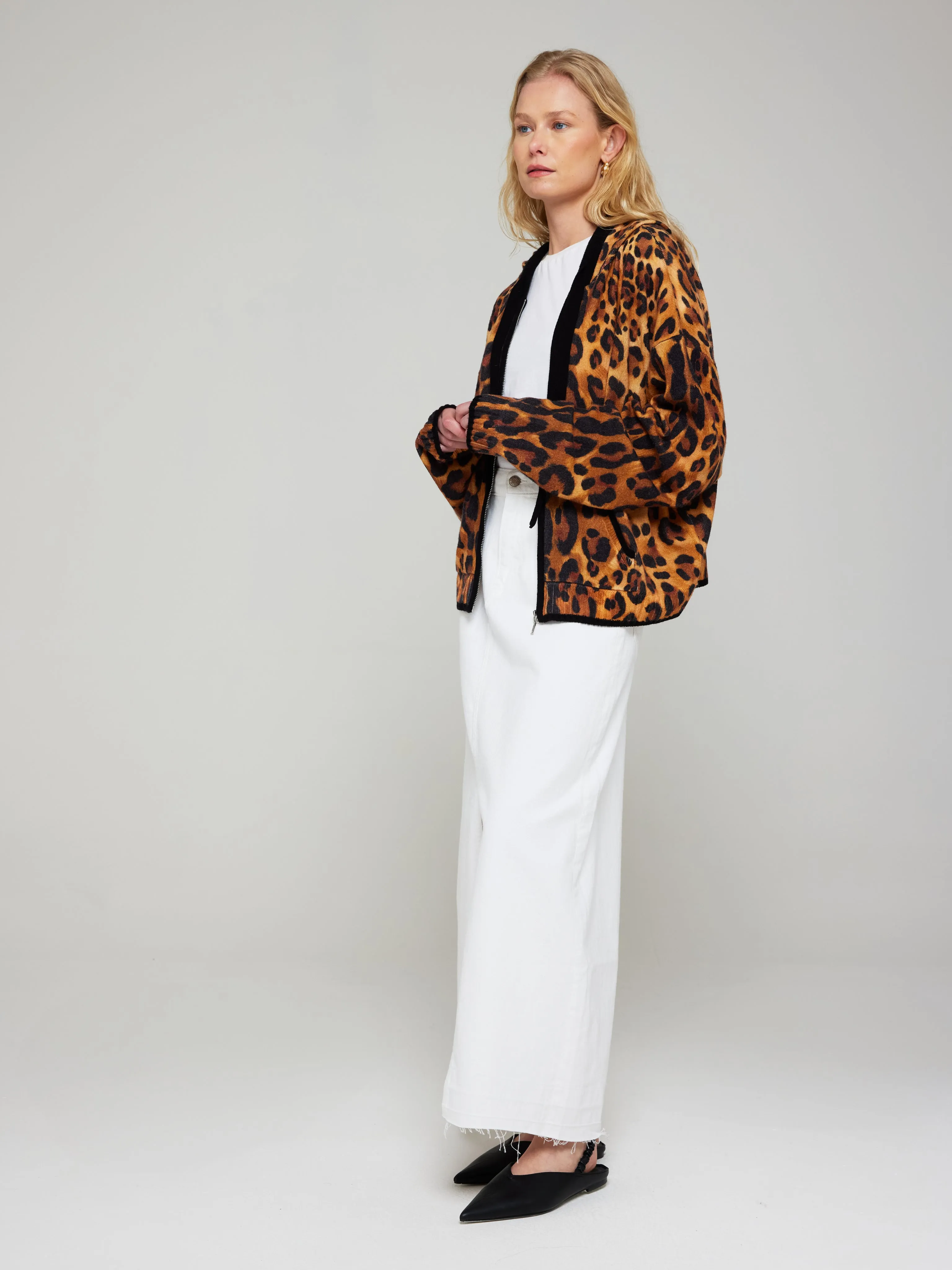 Patsy Leopard Cashmere Hoodie