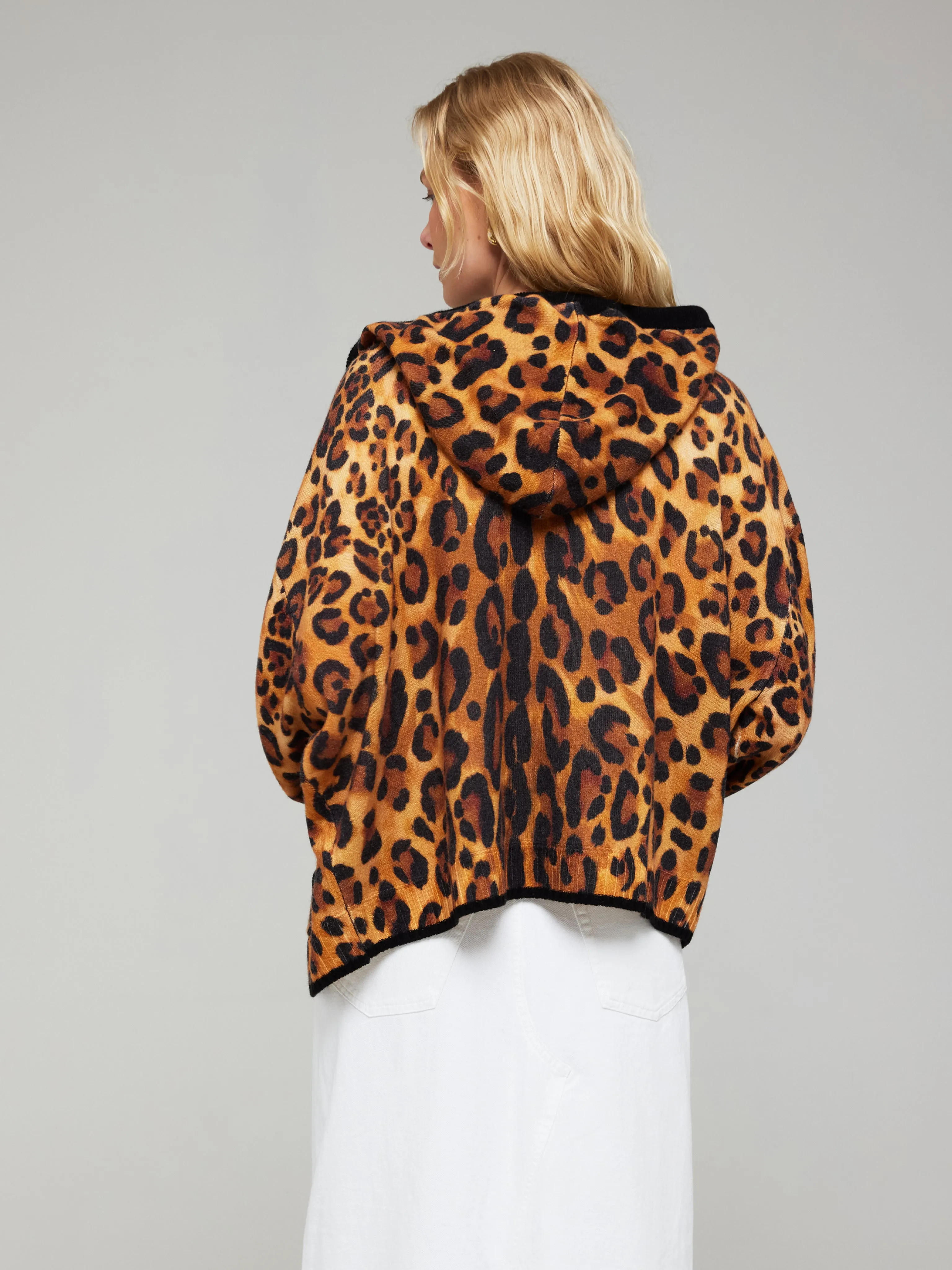 Patsy Leopard Cashmere Hoodie