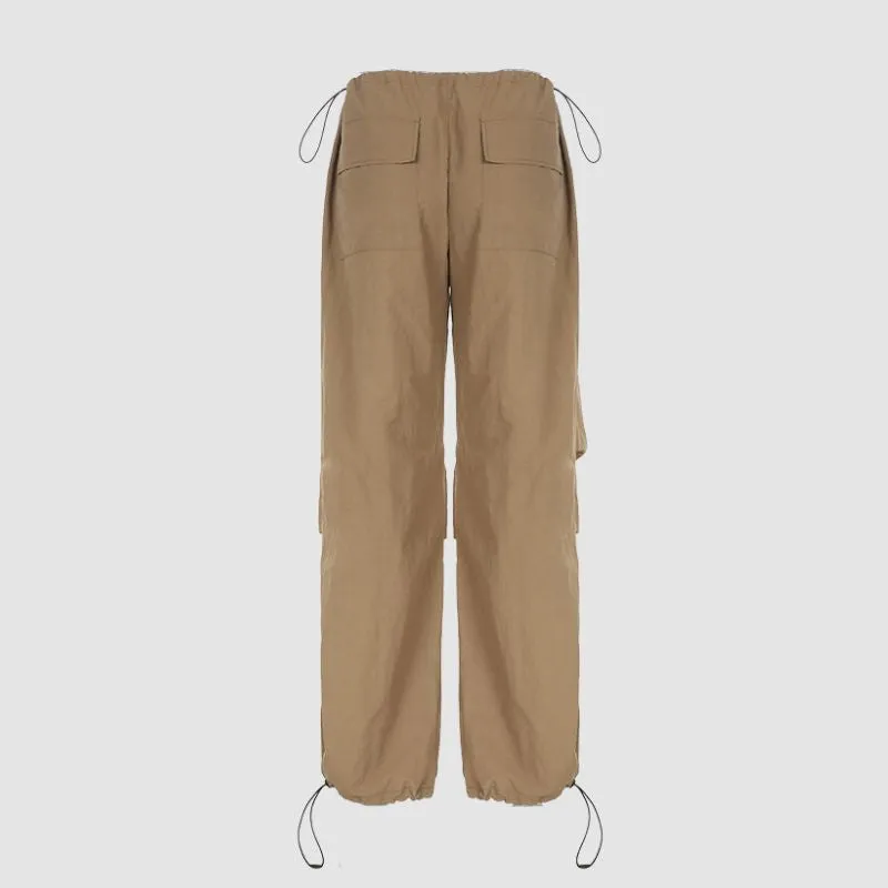 Pleated Loose-fit Parachute Pants