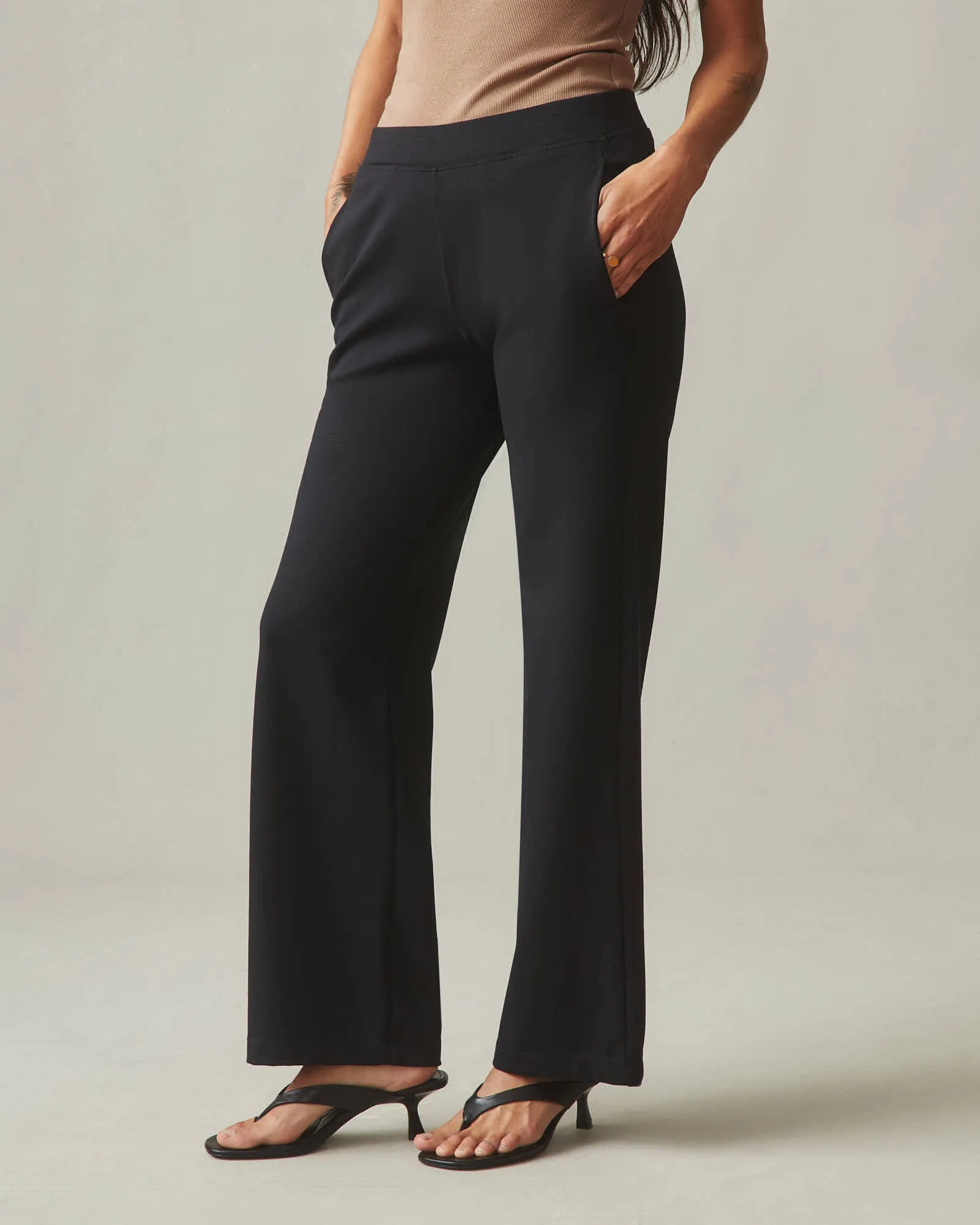 Ponte Straight Pant - Super Black