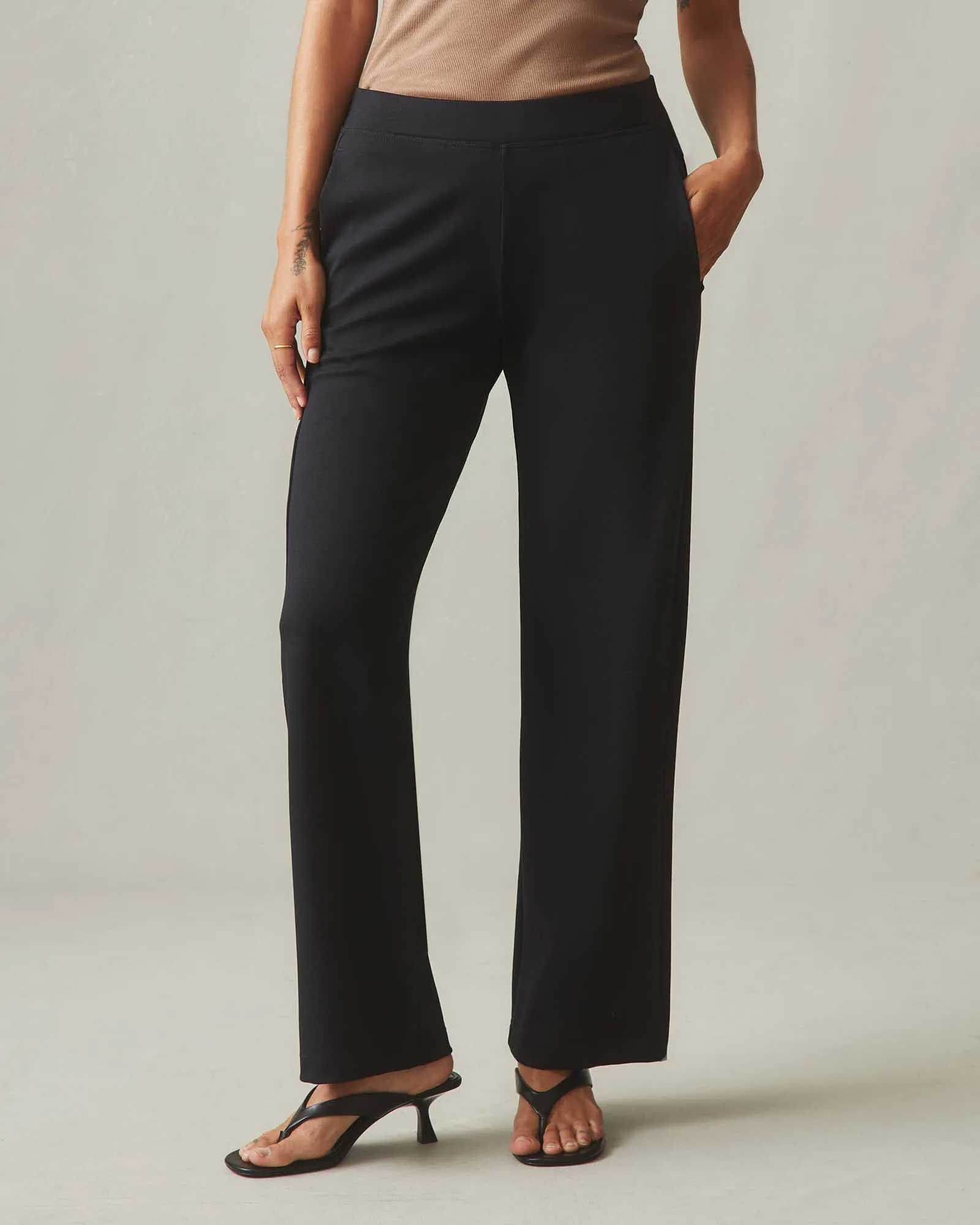 Ponte Straight Pant - Super Black