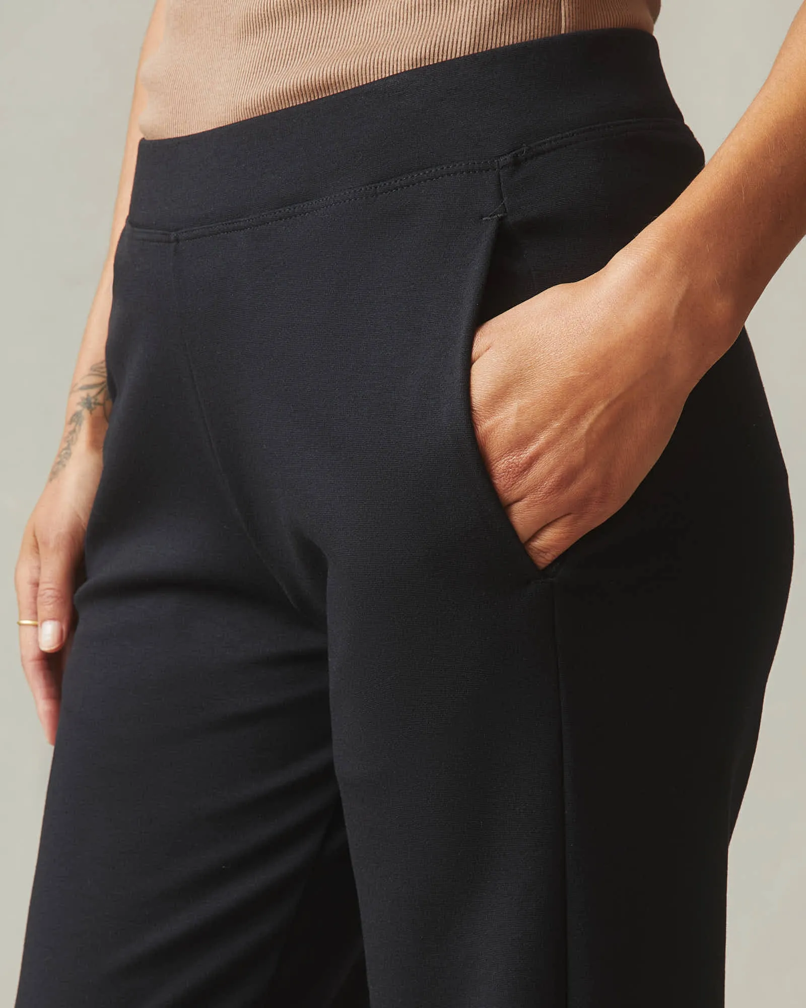 Ponte Straight Pant - Super Black