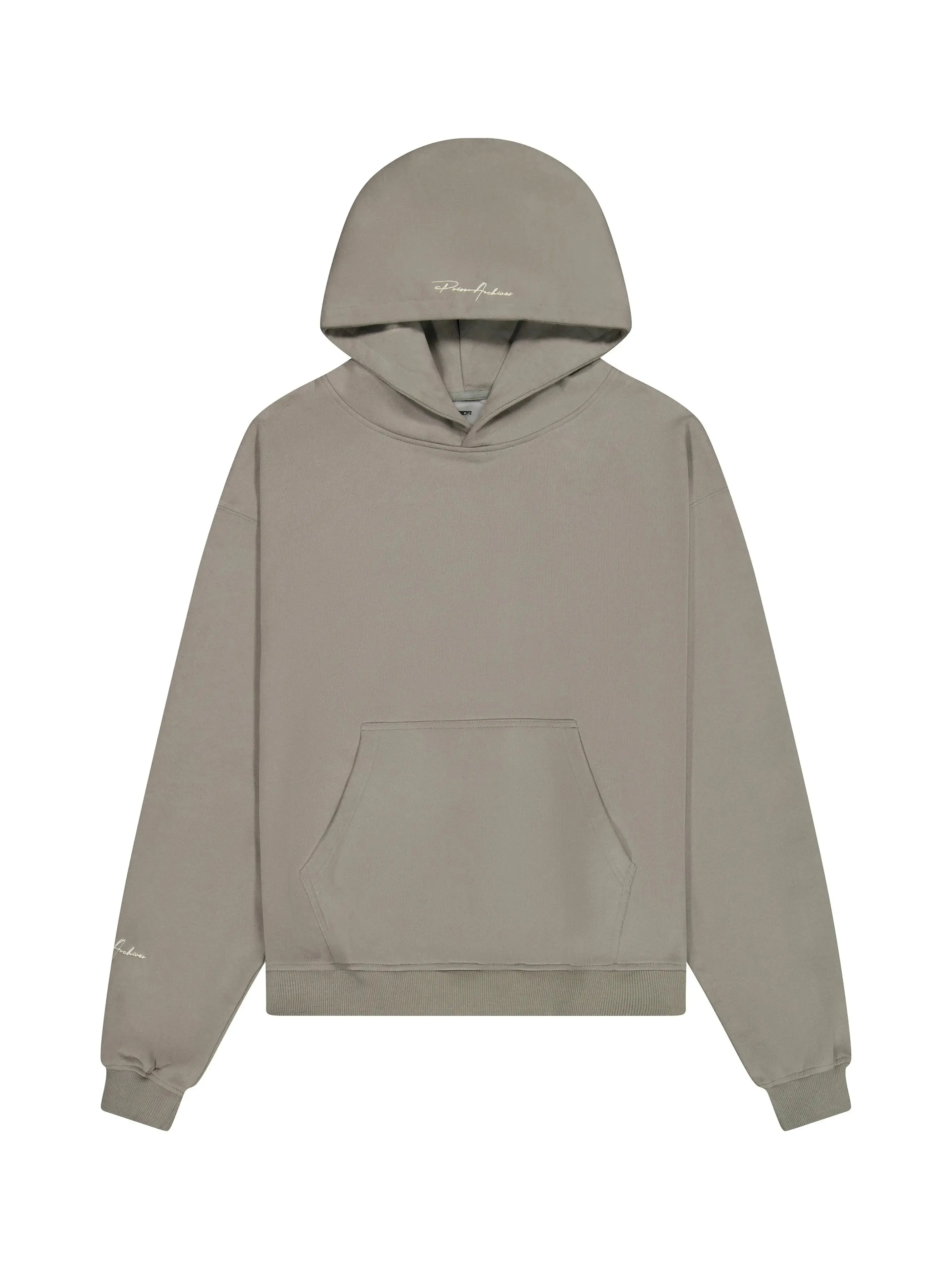 Prior Embroidery Logo Oversized Cropped Hoodie Cinder