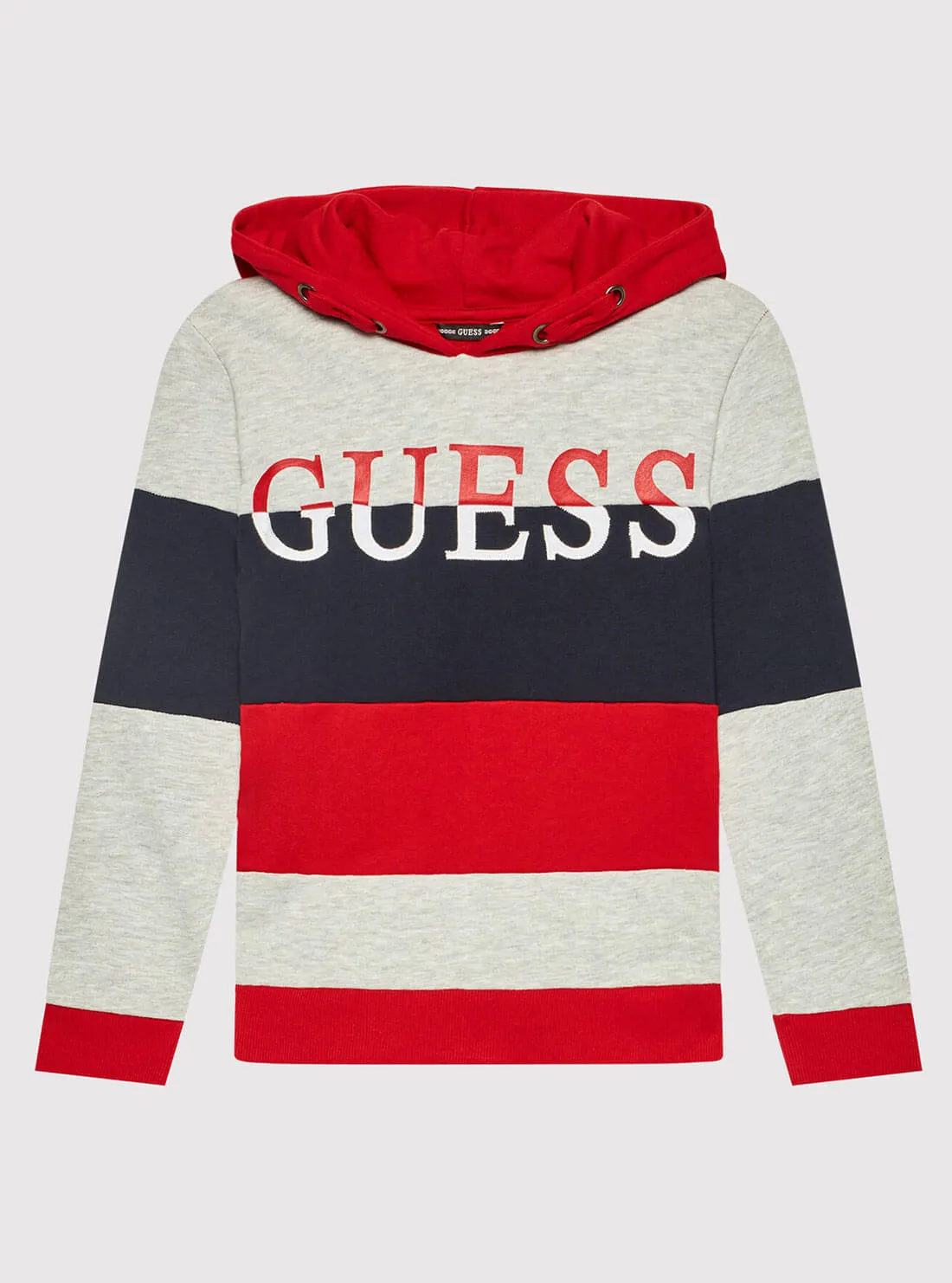 Red Multi Stripe Logo Hoodie (7-16)