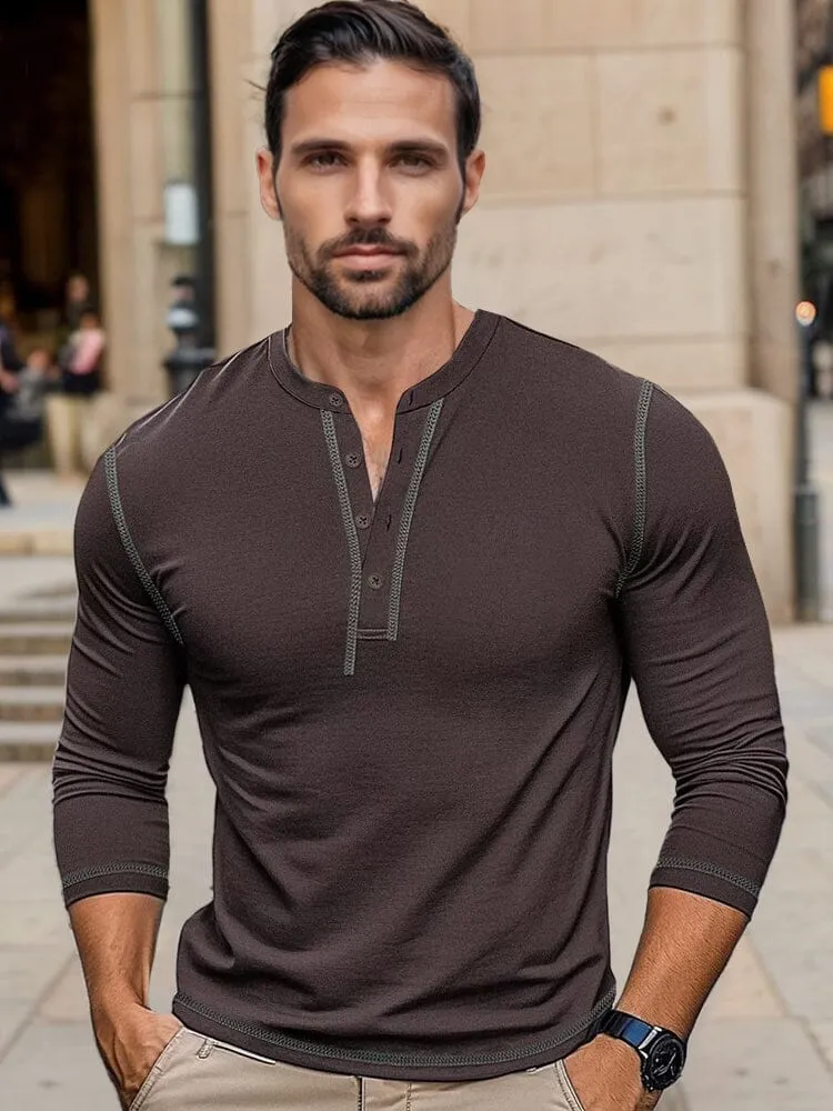 Regular Fit Cotton Henley Shirt