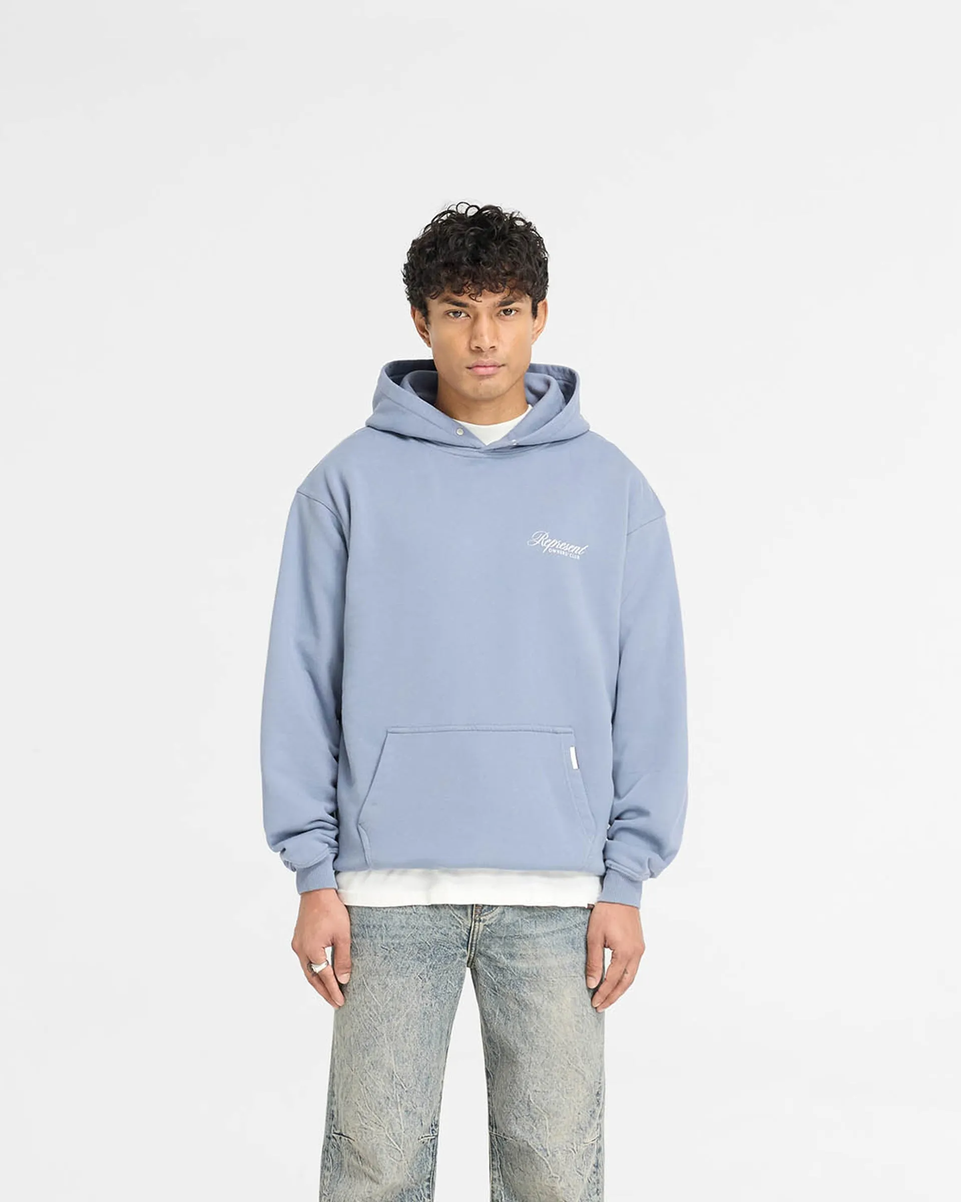 Represent Owners Club Script Hoodie - Dusty Blue