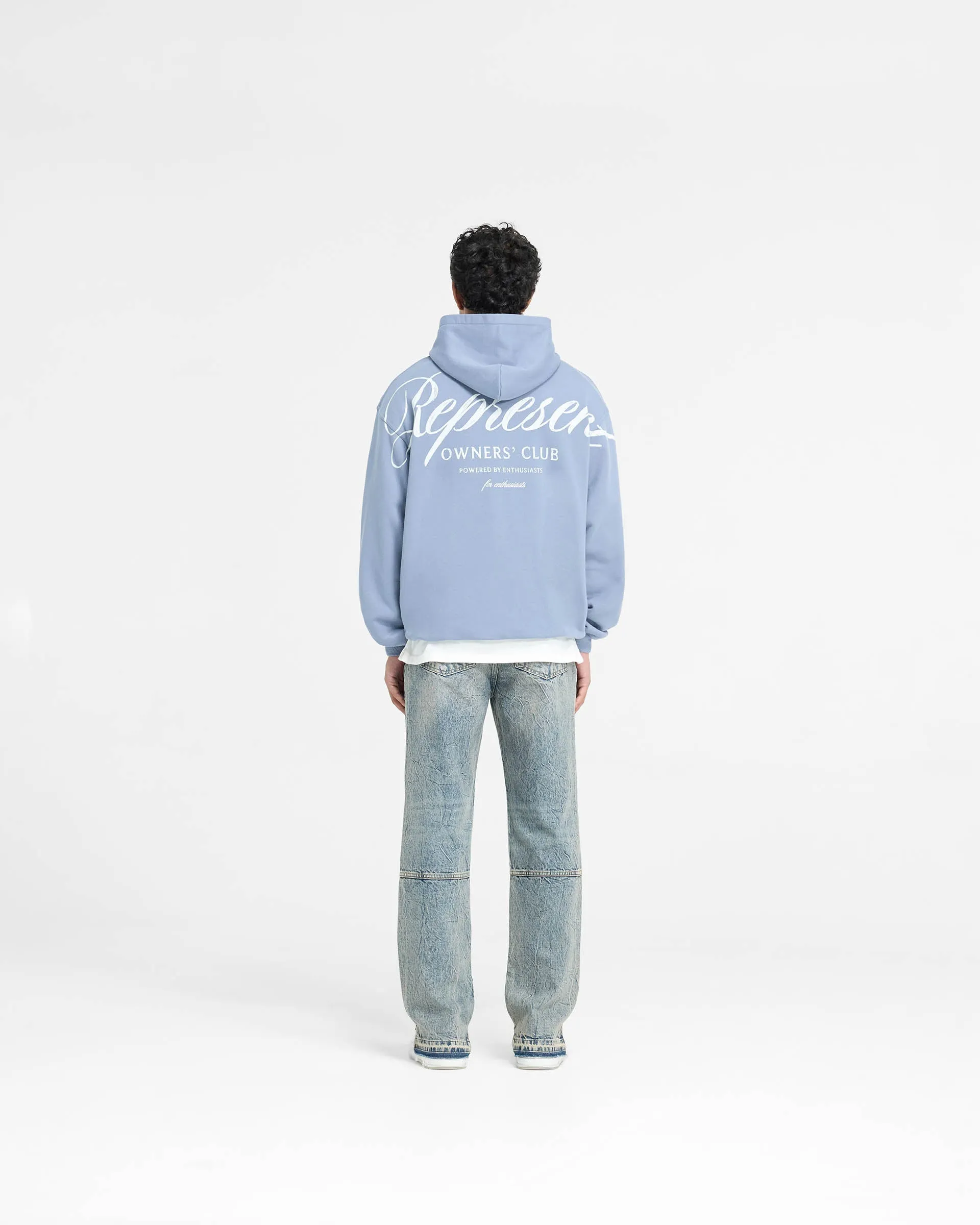 Represent Owners Club Script Hoodie - Dusty Blue