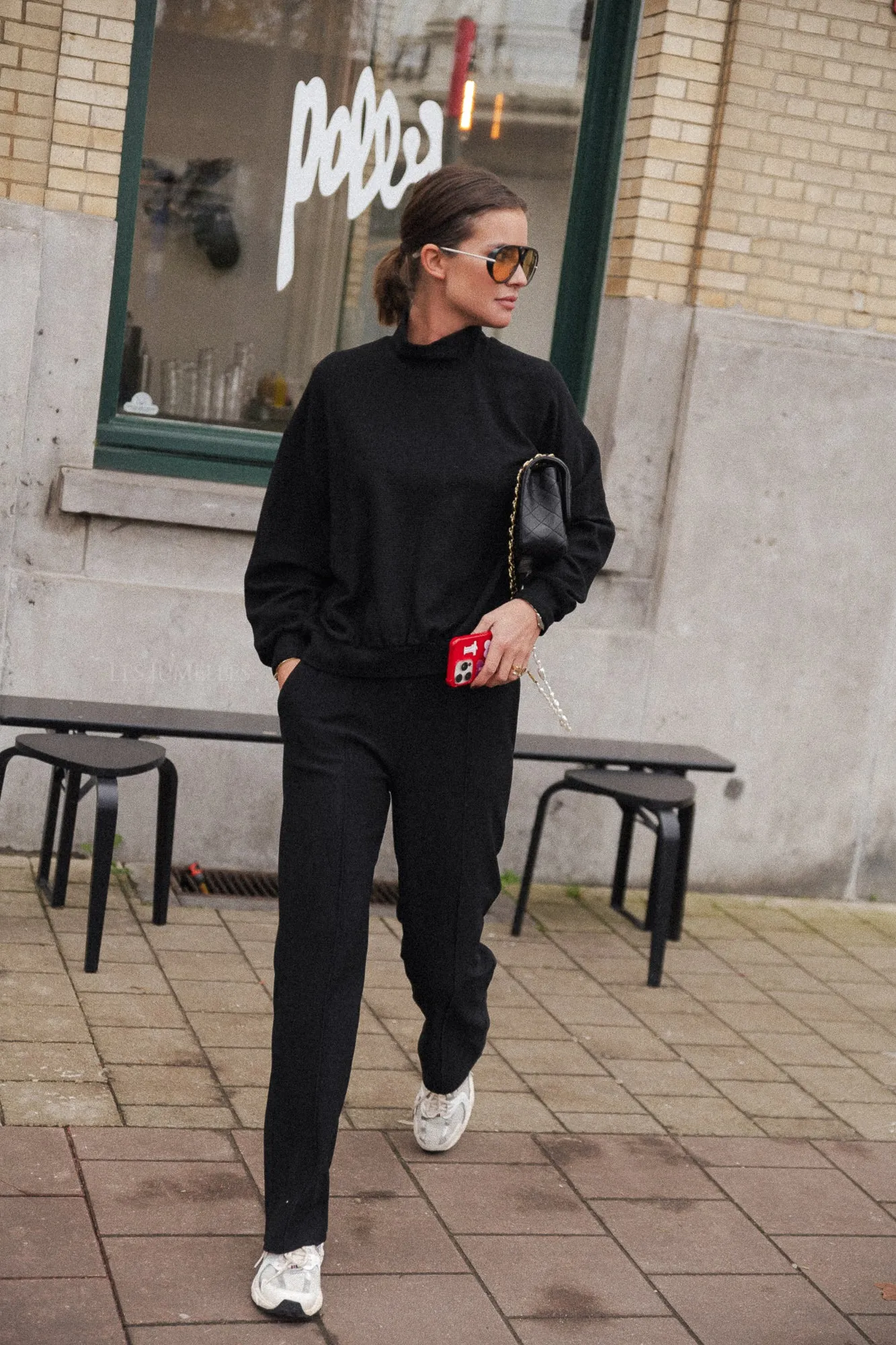 Romy roll neck sweater black