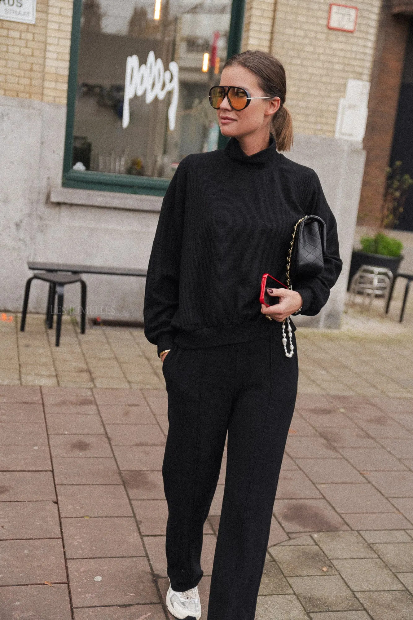 Romy roll neck sweater black