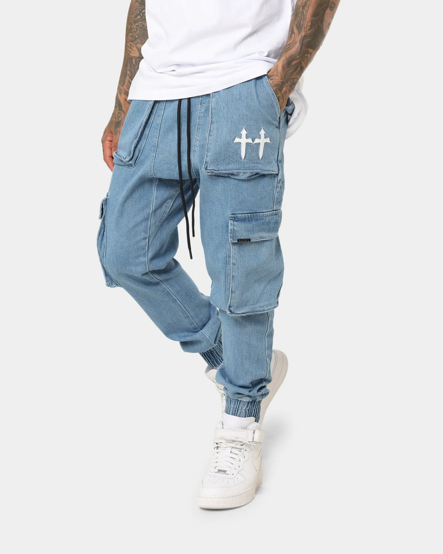 Saint Morta Day of the Dead Joggers Light Blue