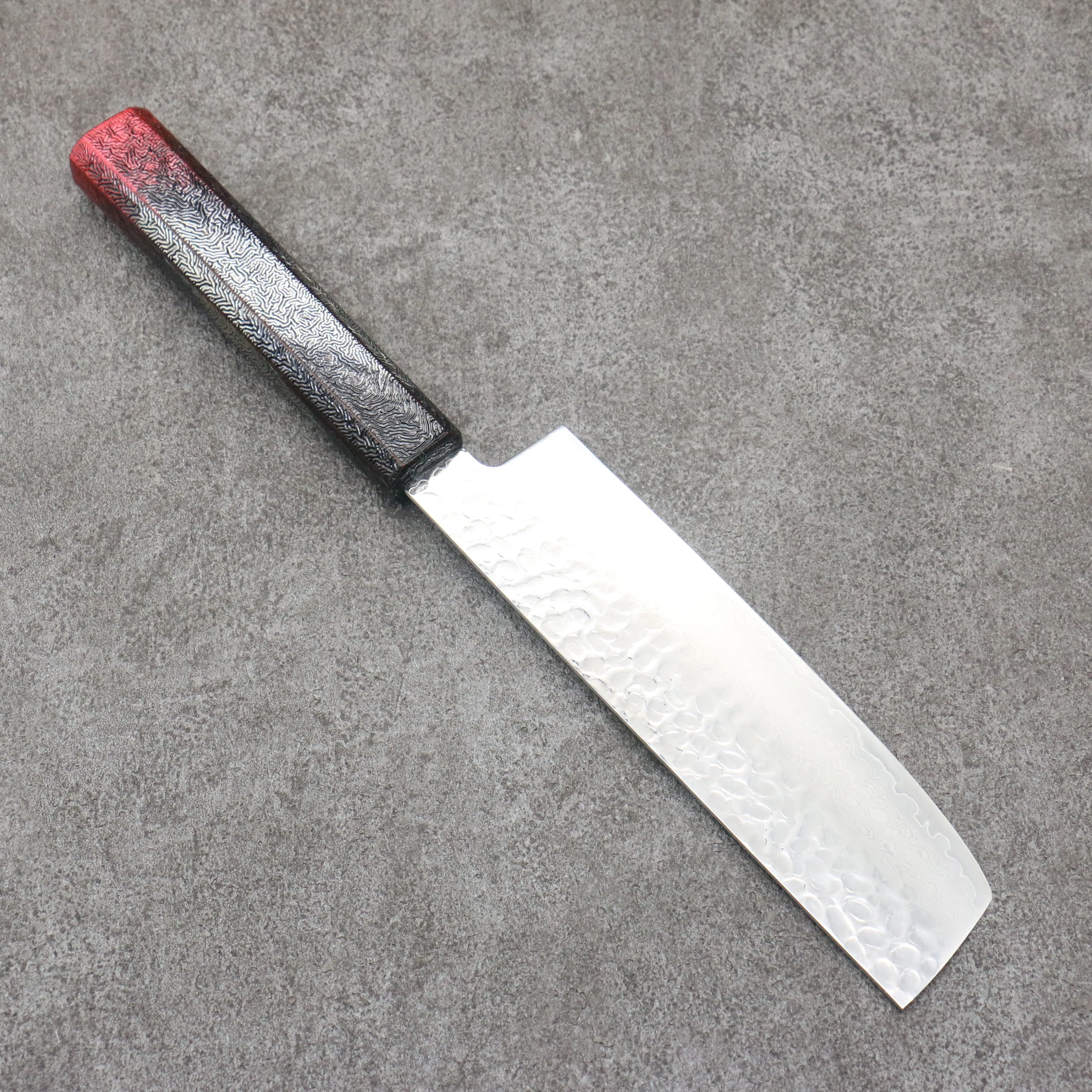 Sakai Takayuki Rinnou VG10 33 Layer Damascus Nakiri 160mm Red Lacquered Handle