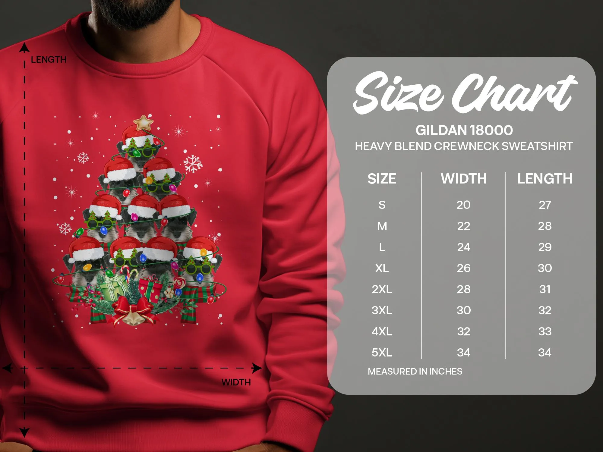 Schnauzer Xmas Sweatshirt Xmas Tree Style Cute Holiday Sweatshirt Christmas Dog Shirt Festive Sweater Seasonal Dog Apparel