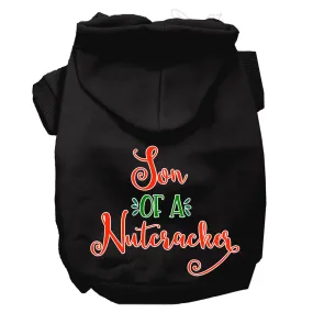 Son Of A Nutcracker Screen Print Dog Hoodie Black L