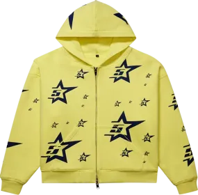 Sp5der Double Layer 5 Star Zip Hoodie 'Yellow'