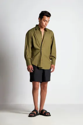 Spinach Cross Button Shirt