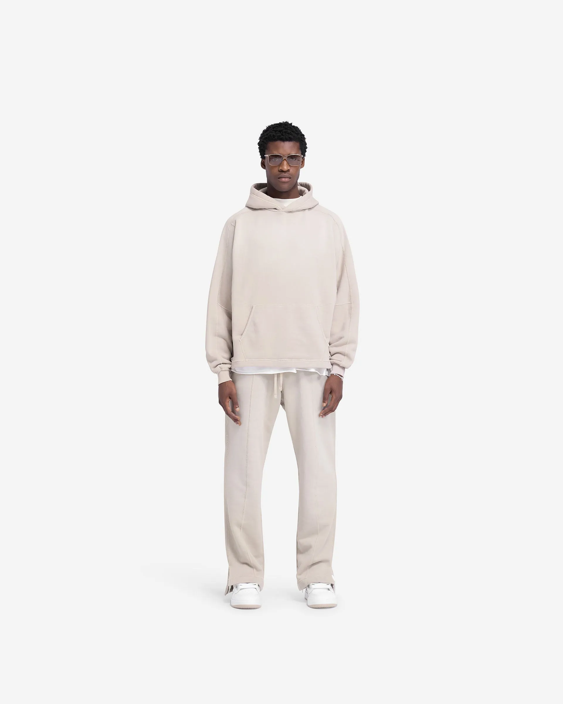 Stepped Hem Hoodie - Oat