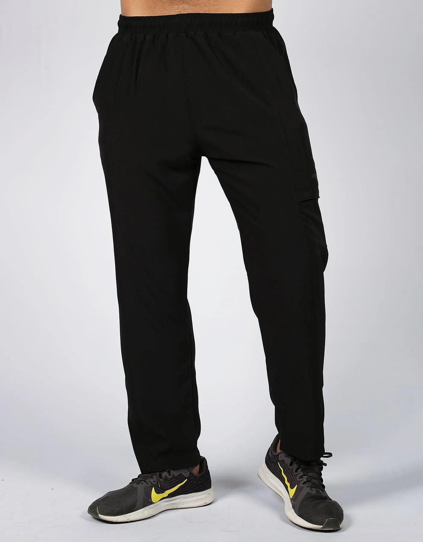 Straight Fit Cargo Trousers - Black