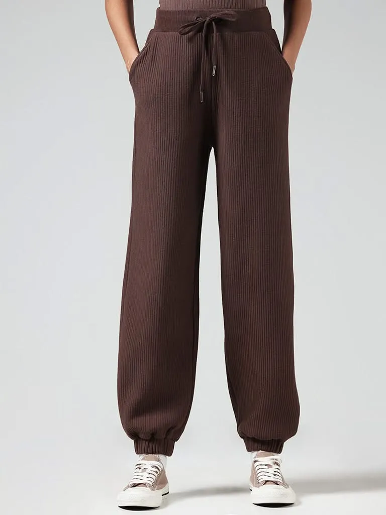 Studiofit Self Brown High-Waisted Joggers