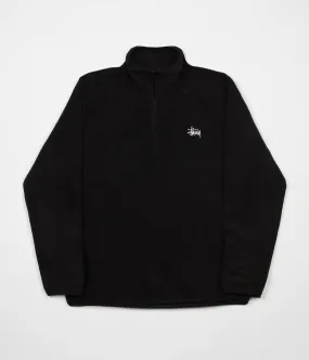 Stussy Polar Fleece Half Zip Sweatshirt - Black