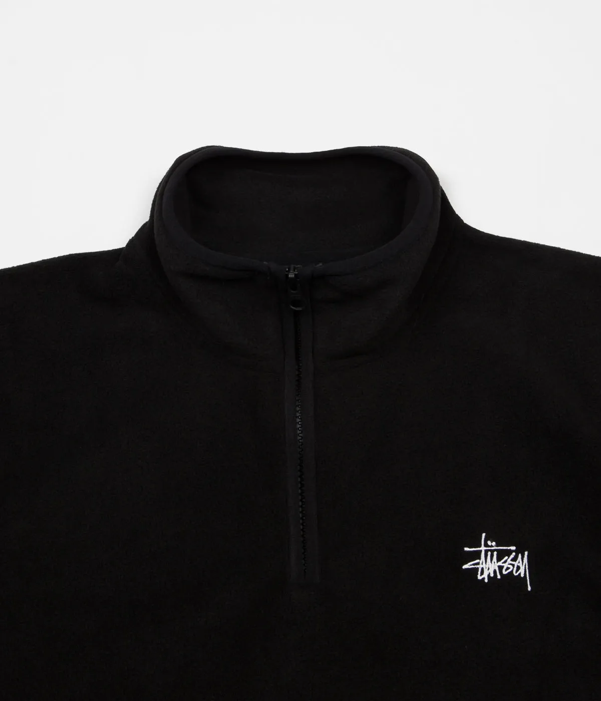 Stussy Polar Fleece Half Zip Sweatshirt - Black