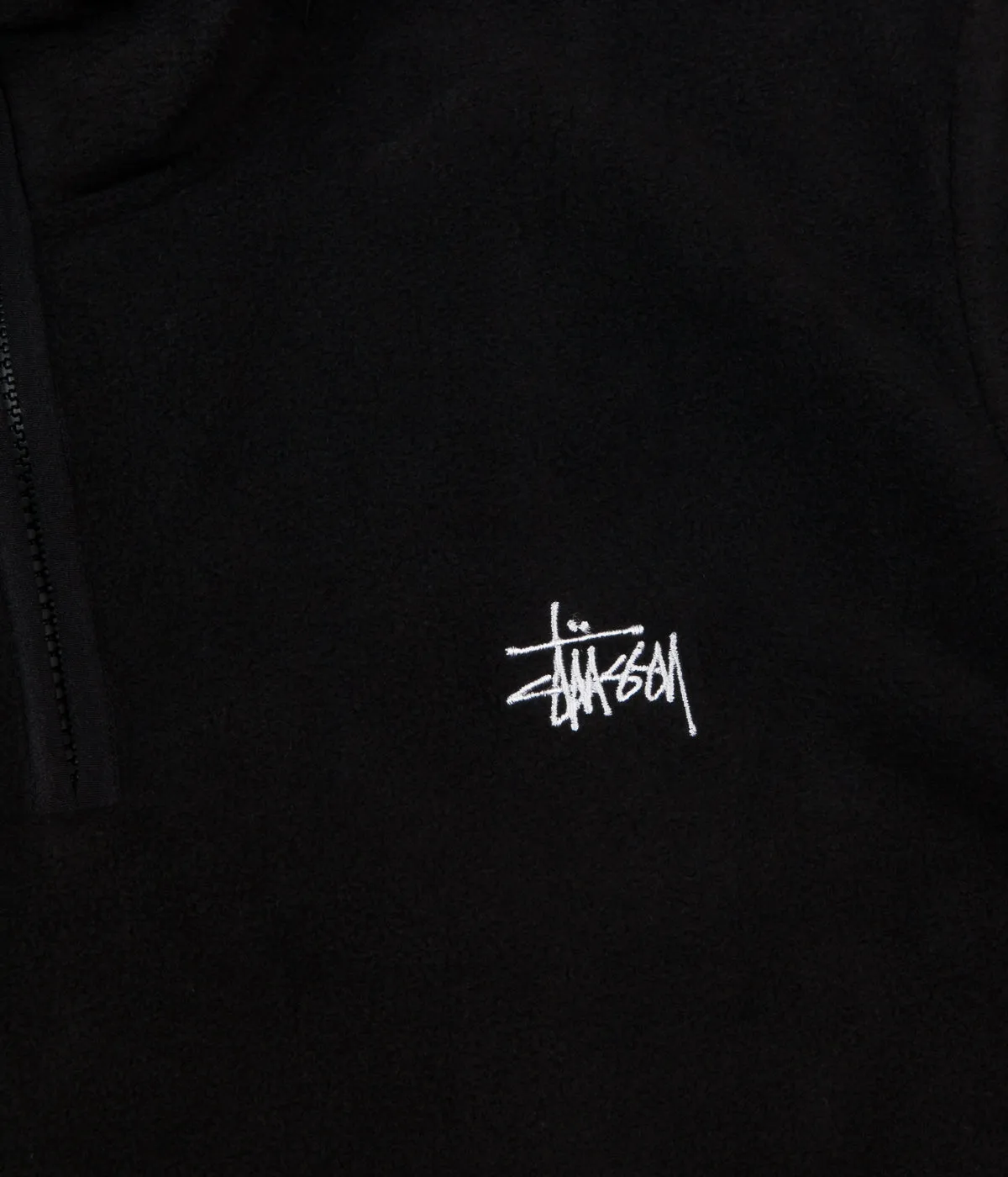 Stussy Polar Fleece Half Zip Sweatshirt - Black