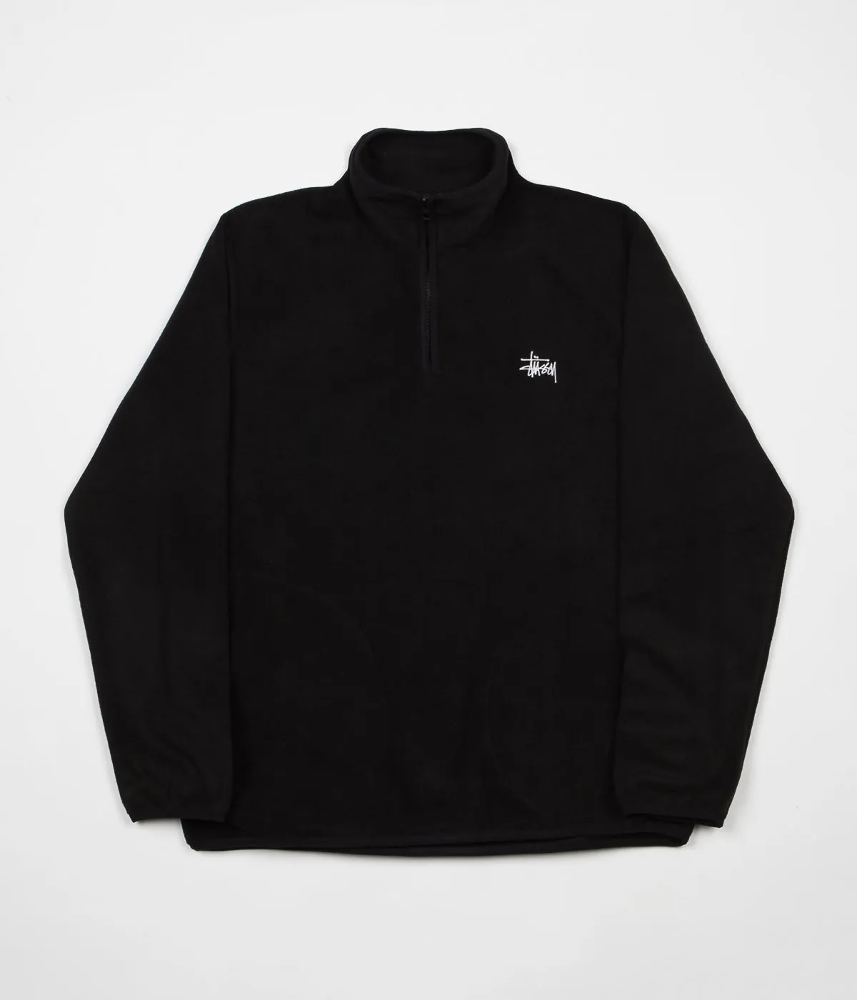 Stussy Polar Fleece Half Zip Sweatshirt - Black