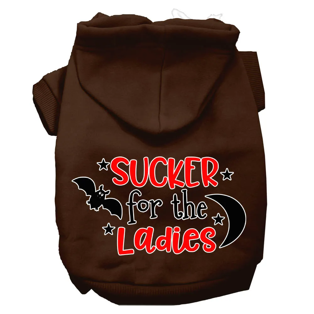 Sucker For The Ladies Screen Print Dog Hoodie Brown Xxxl