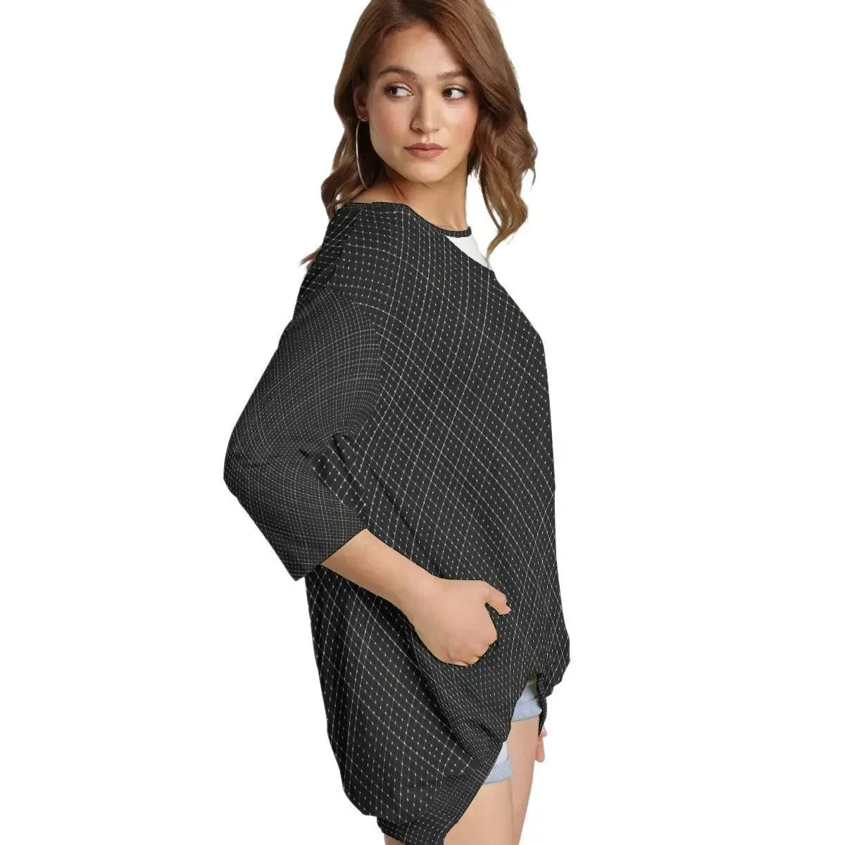 Sweatshirt With Irregular Pleated Hem