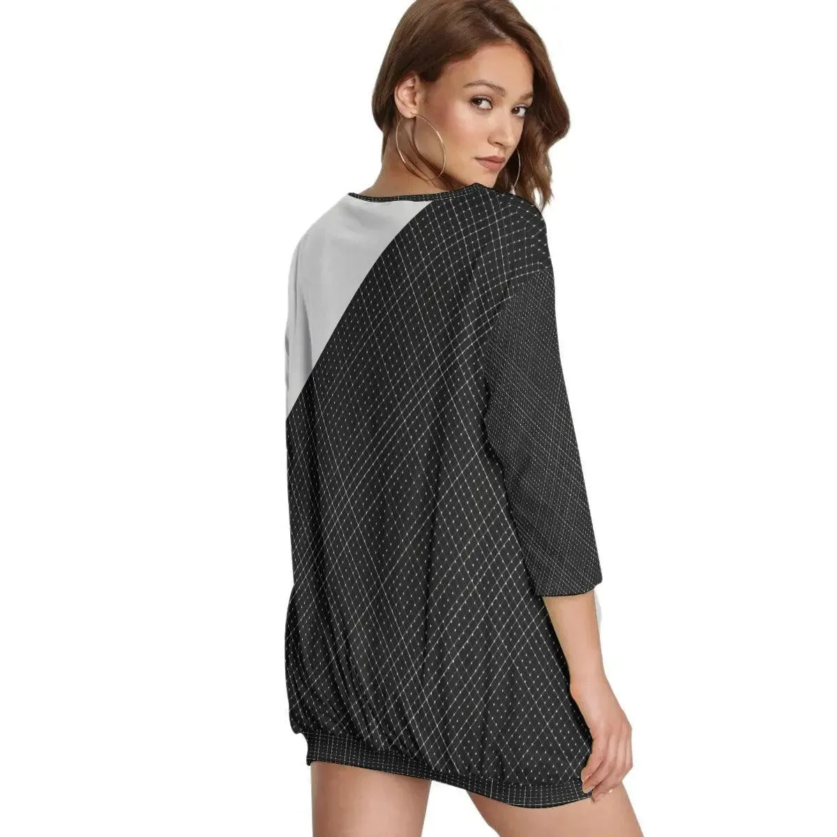 Sweatshirt With Irregular Pleated Hem