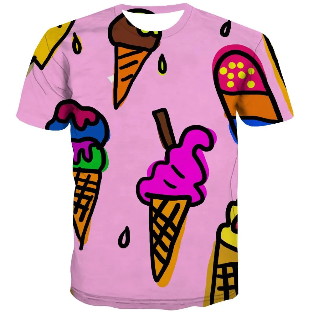 Sweet T-shirt Men Gourmet T shirts Funny Icecream Tshirts Cool Colourful Shirt Print