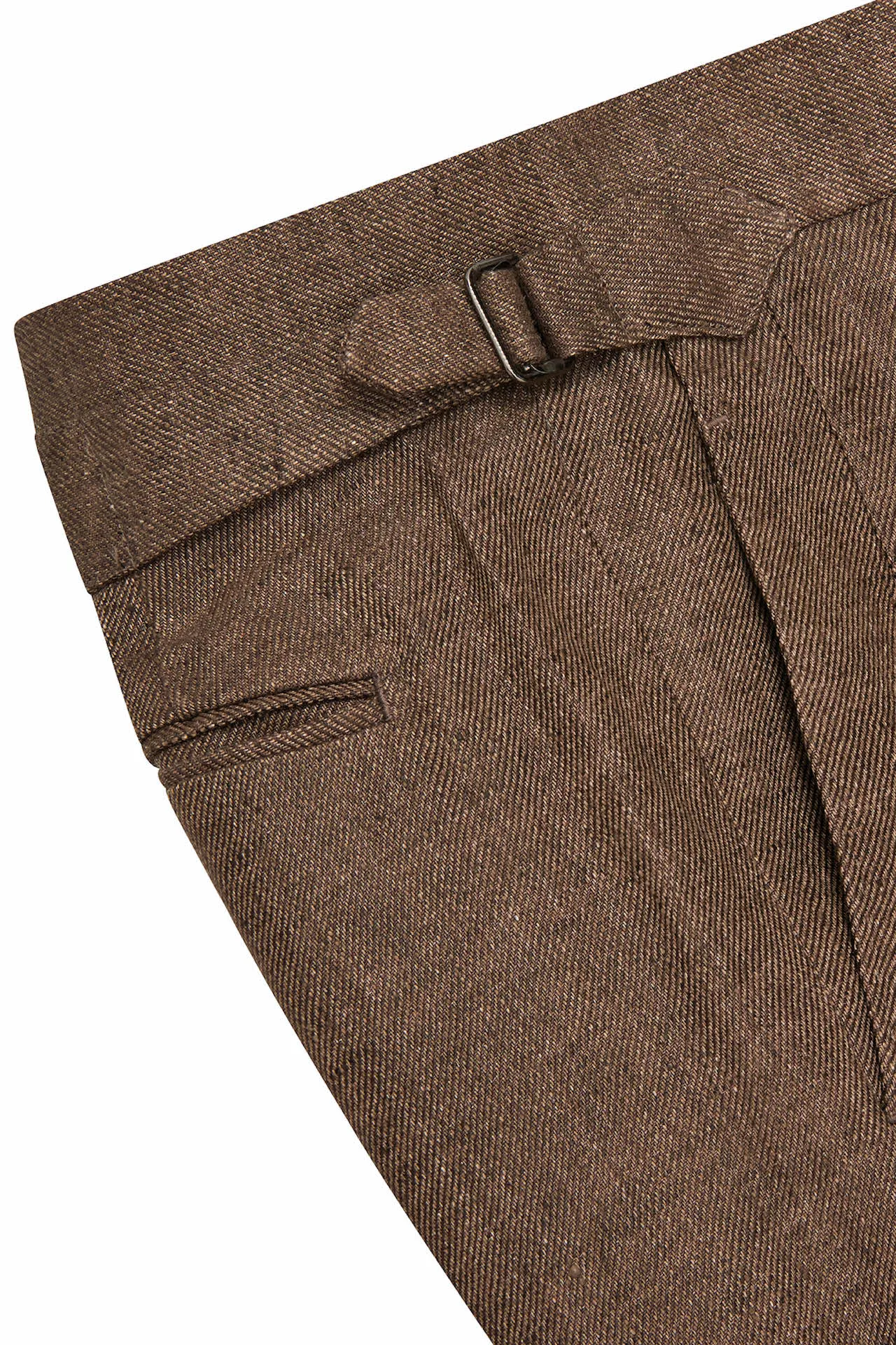 Tan Linen Twill Trousers