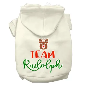 Team Rudolph Screen Print Dog Hoodie Cream M