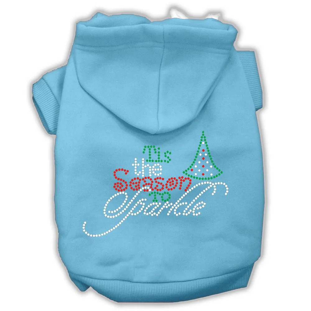 Tis The Season To Sparkle Rhinestone Dog Hoodie Baby Blue Xxxl(20)