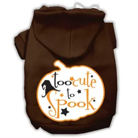 Too Cute to Spook Screenprint Hoodie Brown XL (16)