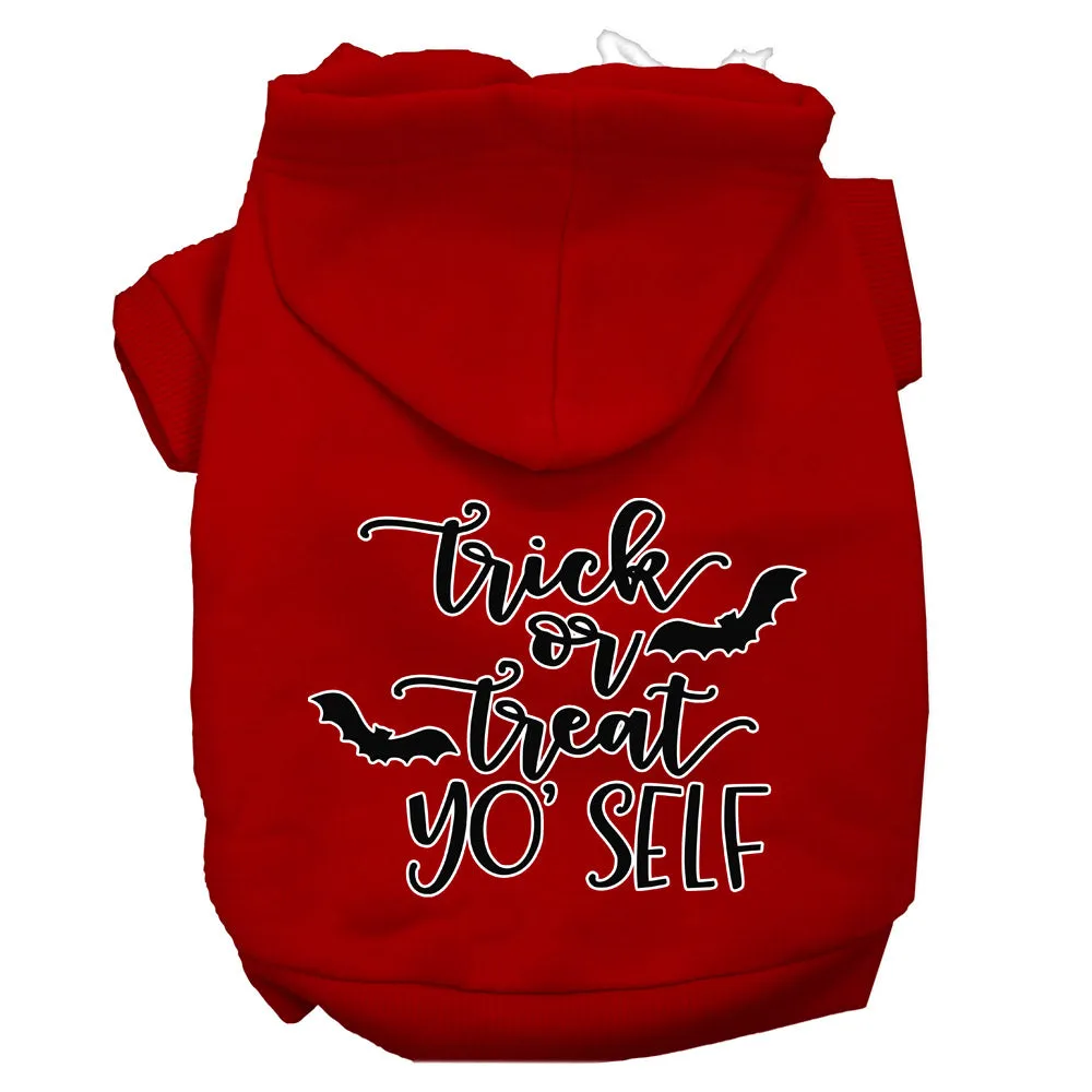 Trick Or Treat Yo' Self Screen Print Dog Hoodie Red S