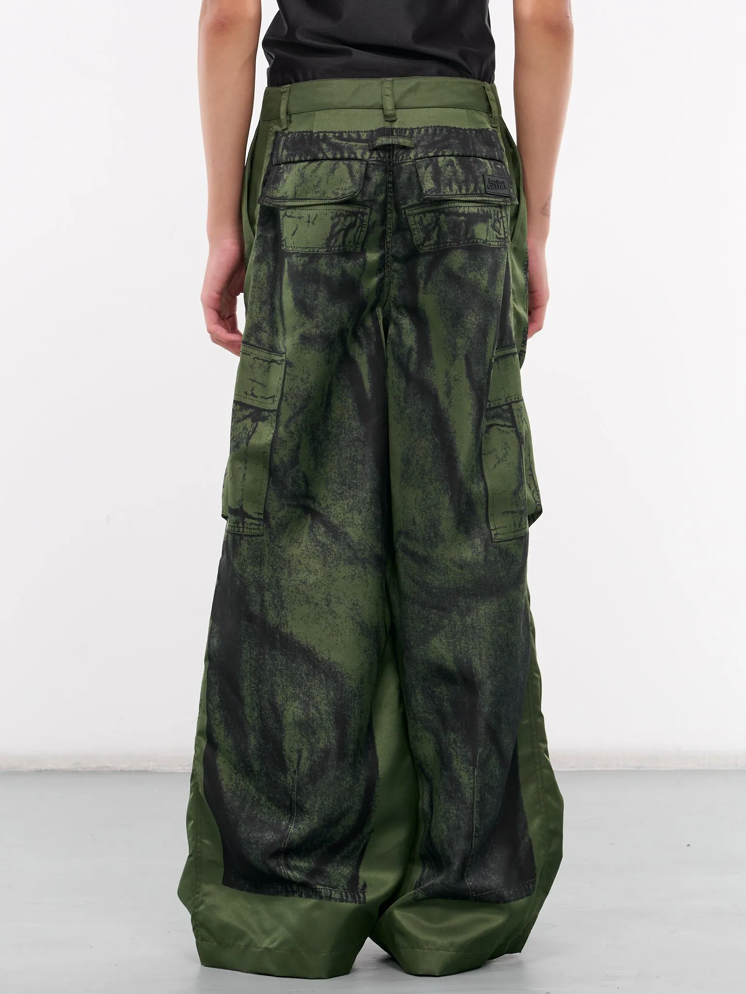 Trompe L'oeil Cargo Pants (24-30-F-PA134-C539-KHAKI-BLACK)