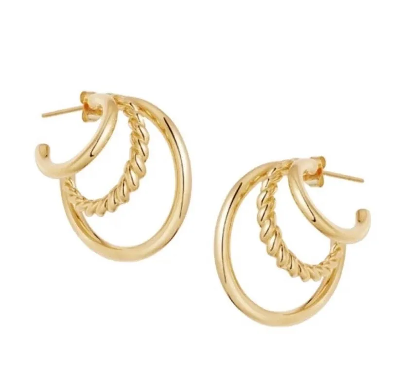 Twist Triple Layer Hoop Earring