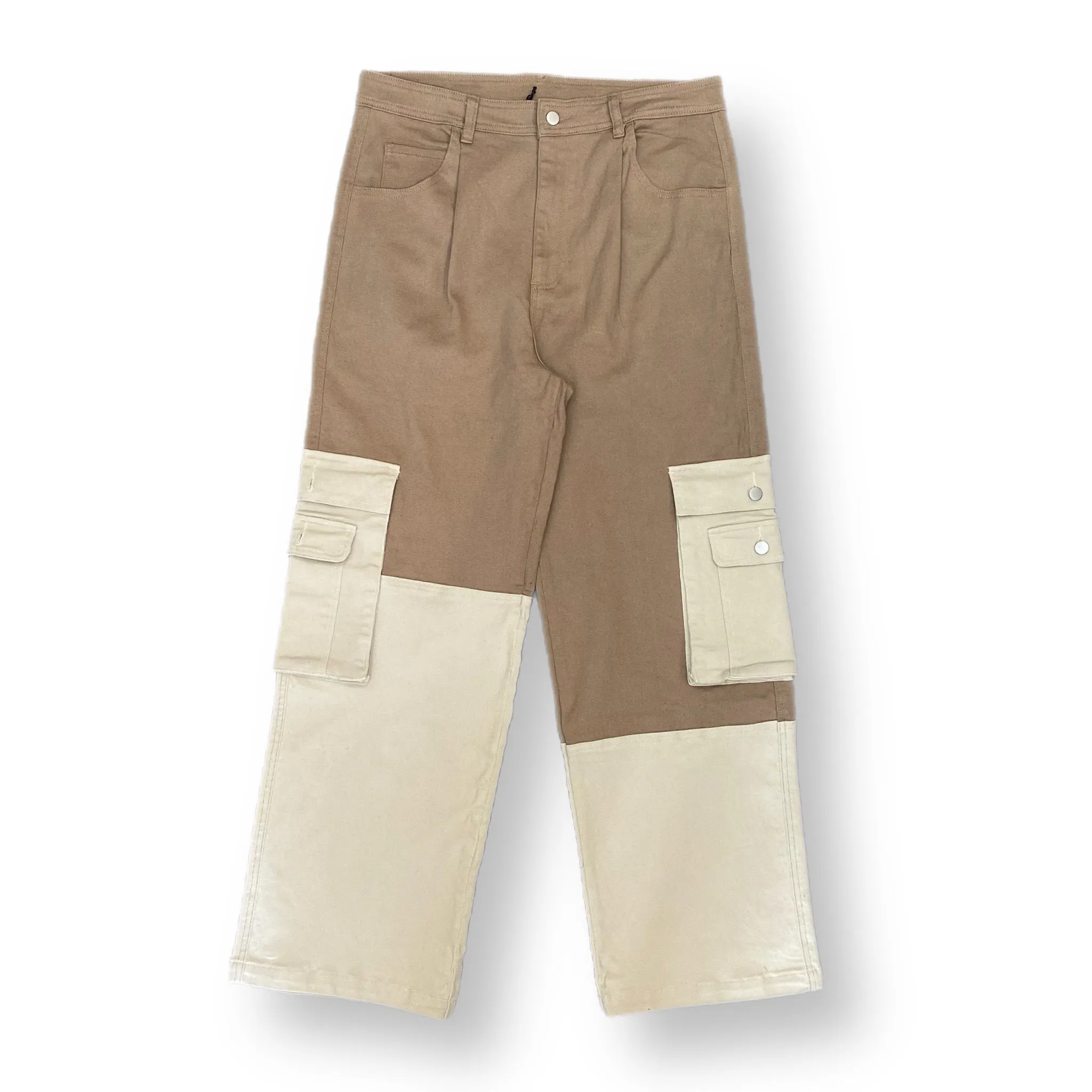 TWO TONE CARGO PANT - BROWN