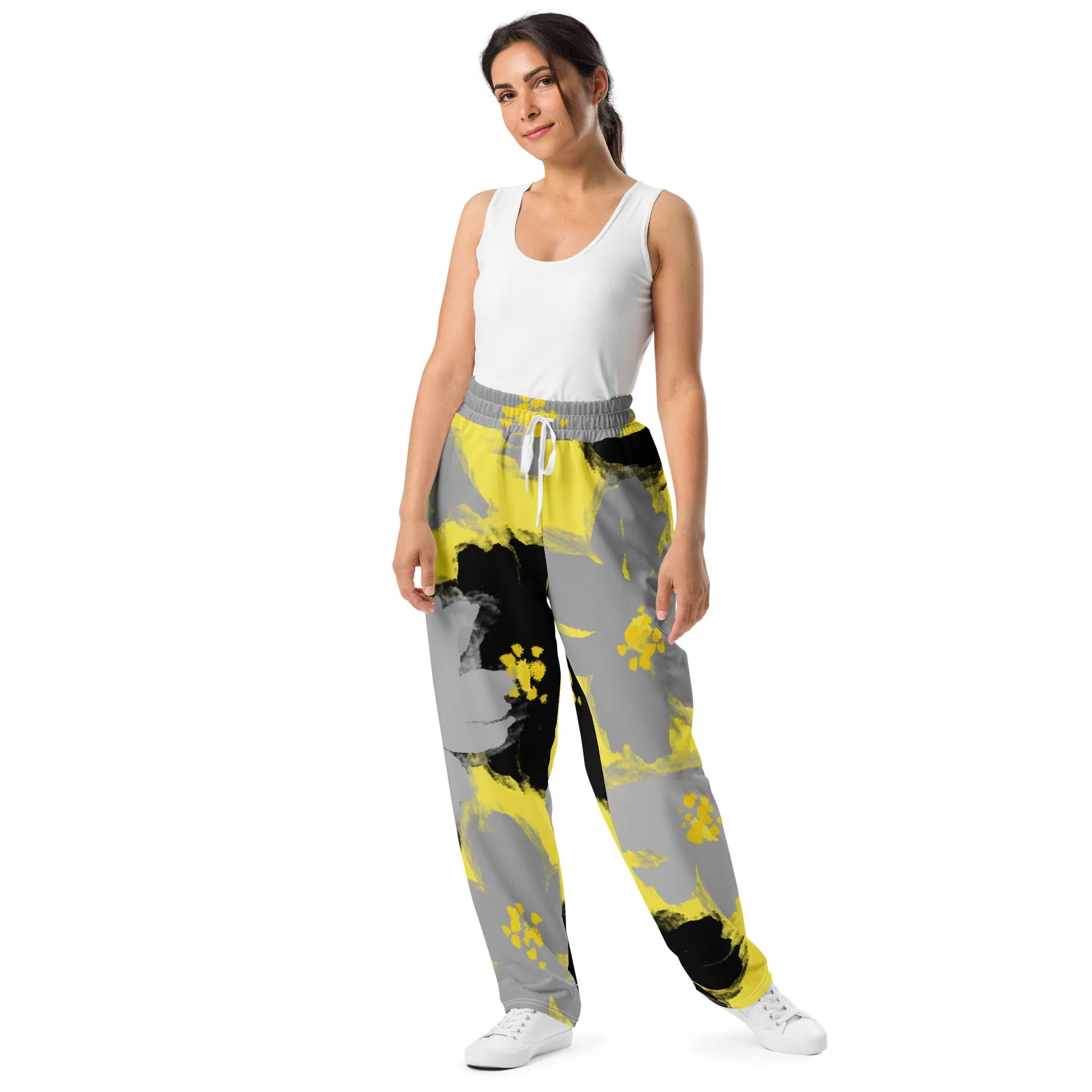 Valentines Day Wide Leg Joggers - Flower (Glamourange Valentine Day Gifts Wide Leg Joggers - Design 0012)