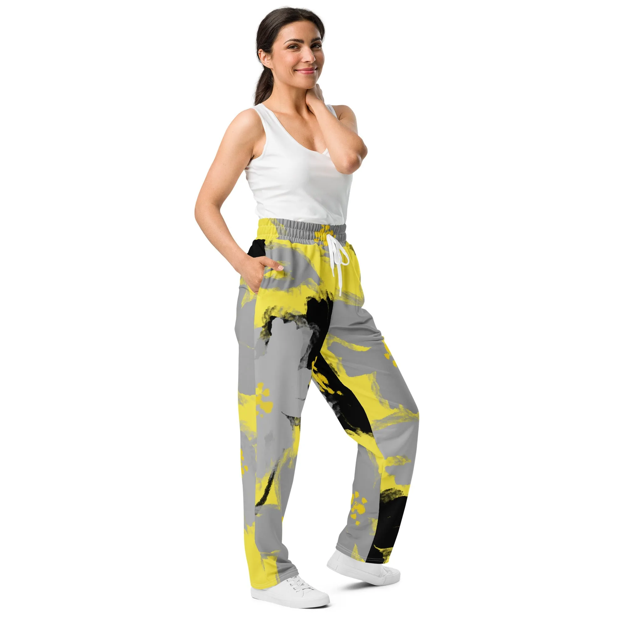 Valentines Day Wide Leg Joggers - Flower (Glamourange Valentine Day Gifts Wide Leg Joggers - Design 0012)