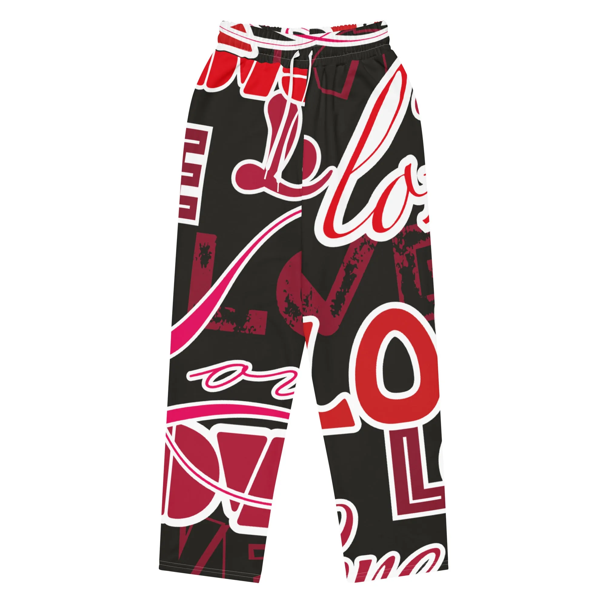 Valentines Day Wide Leg Joggers - Love (Glamourange Valentine Day Gifts Wide Leg Joggers - Design 0015)