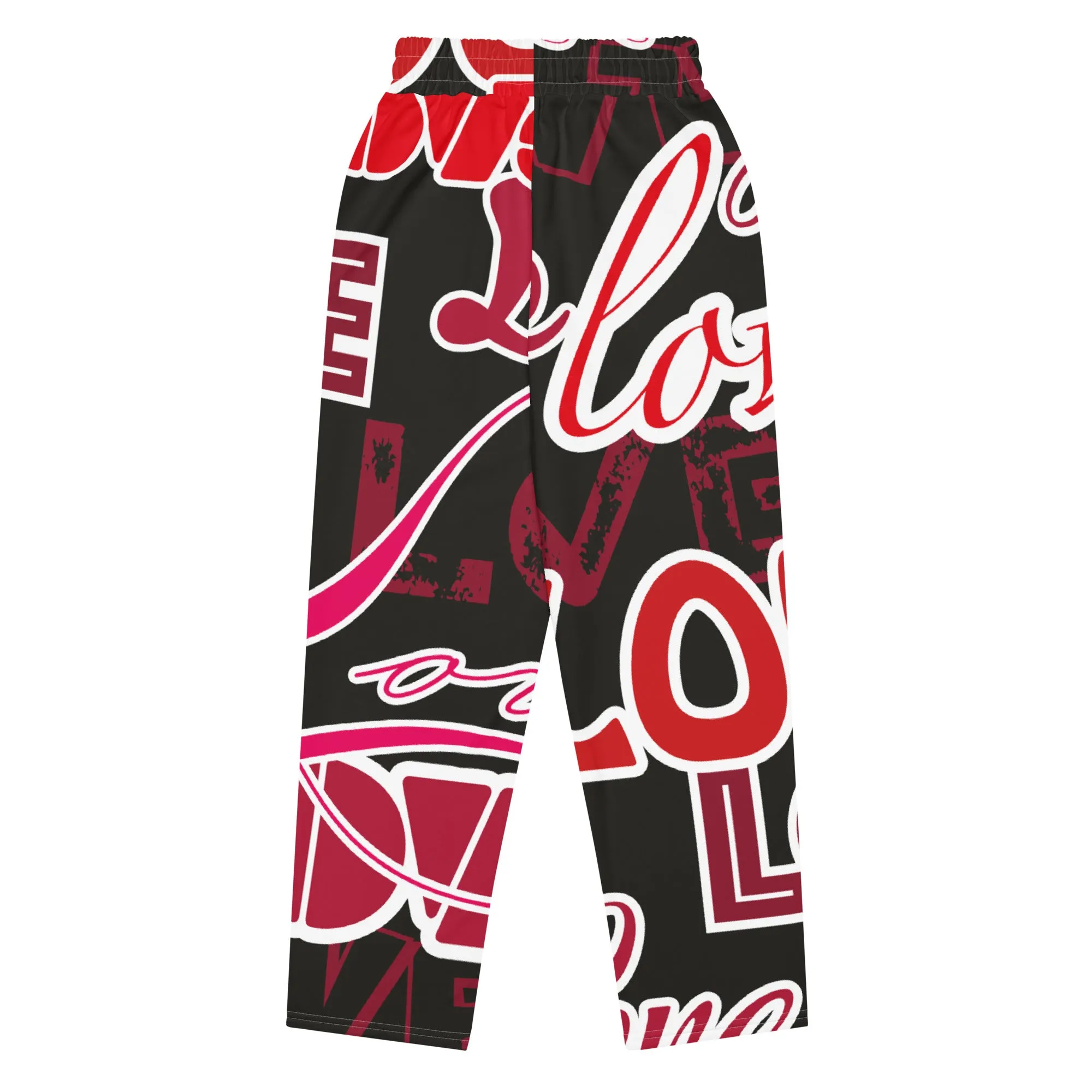 Valentines Day Wide Leg Joggers - Love (Glamourange Valentine Day Gifts Wide Leg Joggers - Design 0015)