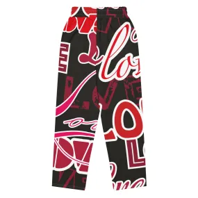 Valentines Day Wide Leg Joggers - Love (Glamourange Valentine Day Gifts Wide Leg Joggers - Design 0015)