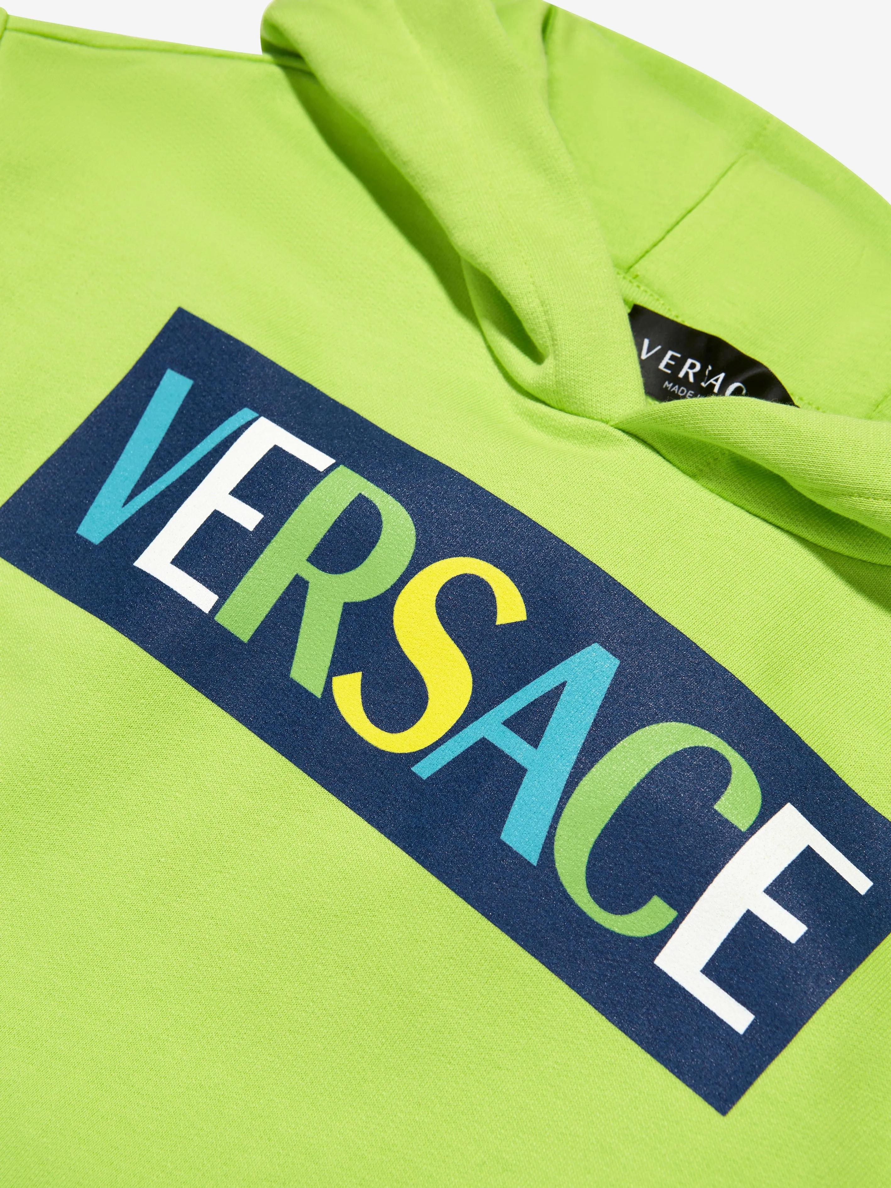 Versace Kids Logo Hoodie in Green