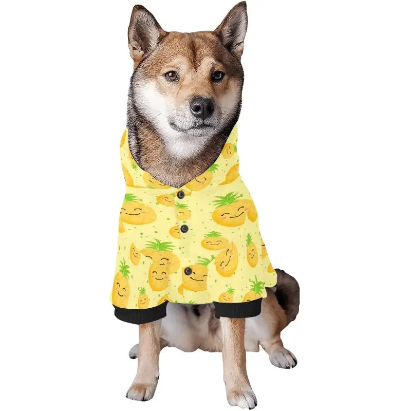 Vibrant Pineapple Dog Hoodie for Summer Fun