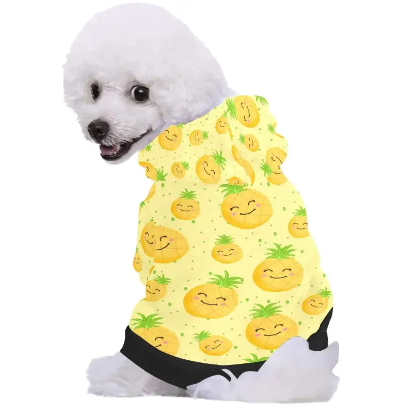 Vibrant Pineapple Dog Hoodie for Summer Fun