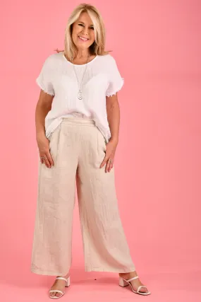 VLSP120 (21P057) -  SICILY LINEN PANT - NATURAL